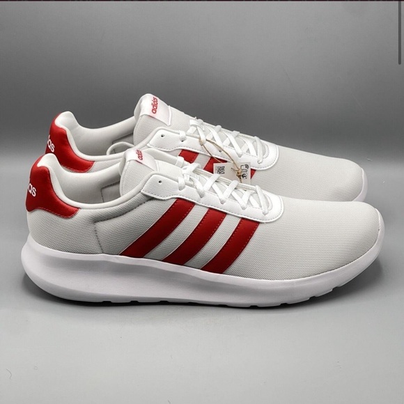 Adidas Lite Racer 3.0 Men`s Training Shoes Sneakers White Red - Picture 9 of 9